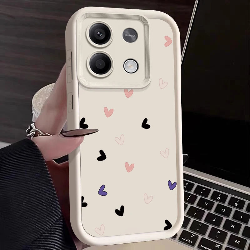 Love Heart Pattern Phone Case For Xiaomi Redmi and Poco