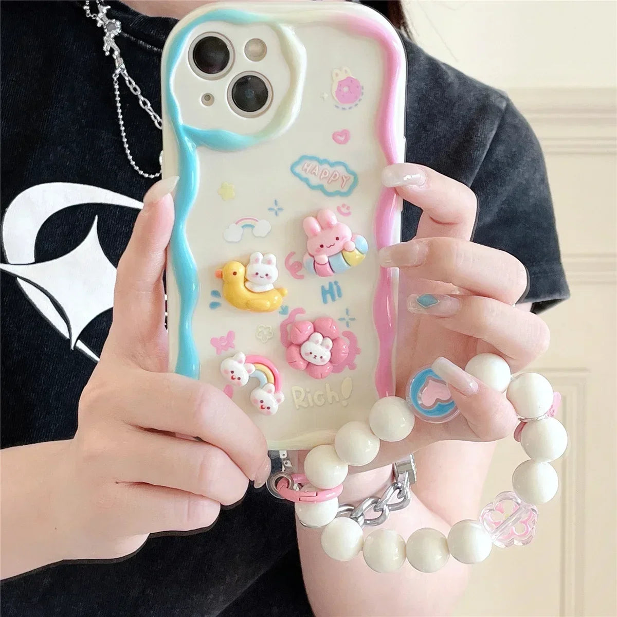 Lovely 3D Bear Clear iPhone Case