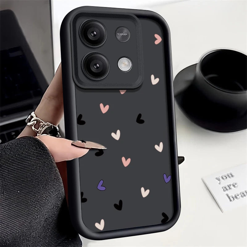 Love Heart Pattern Phone Case For Xiaomi Redmi and Poco