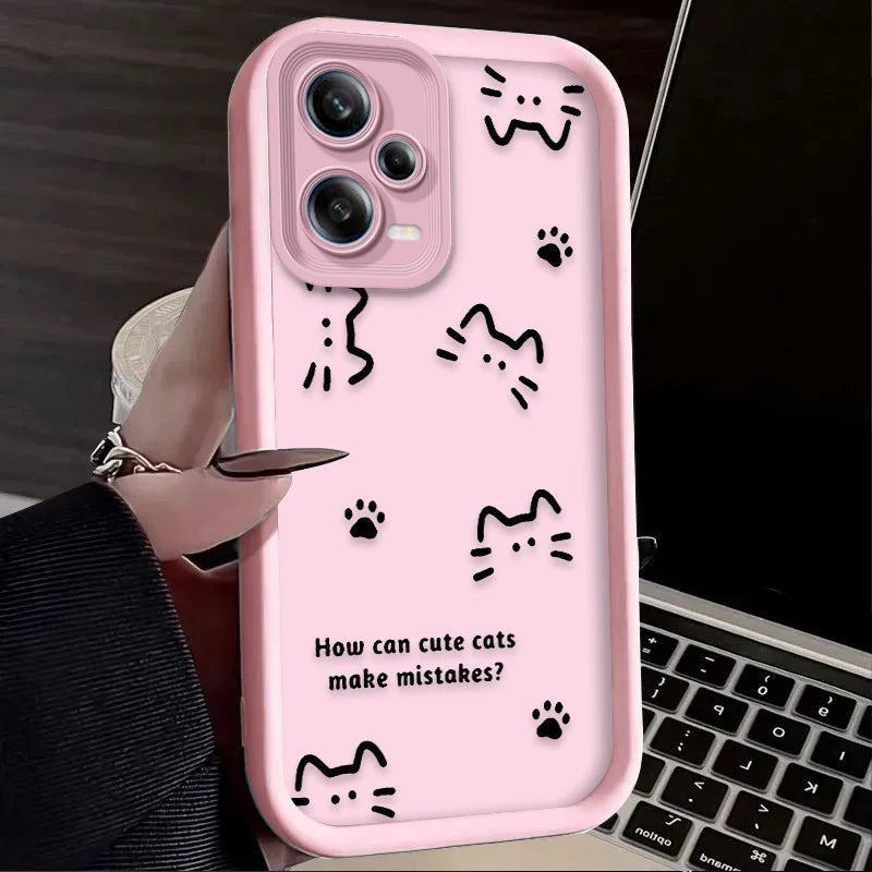 Lovely Line Cat Dog Phone Case for Xiaomi Redmi