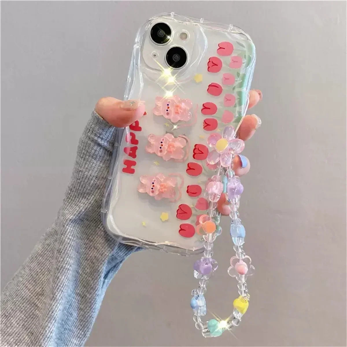 Lovely 3D Bear Clear iPhone Case