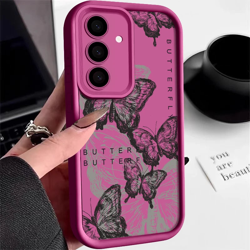 Retro Butterfly Case For Samsung Galaxy S and A Series