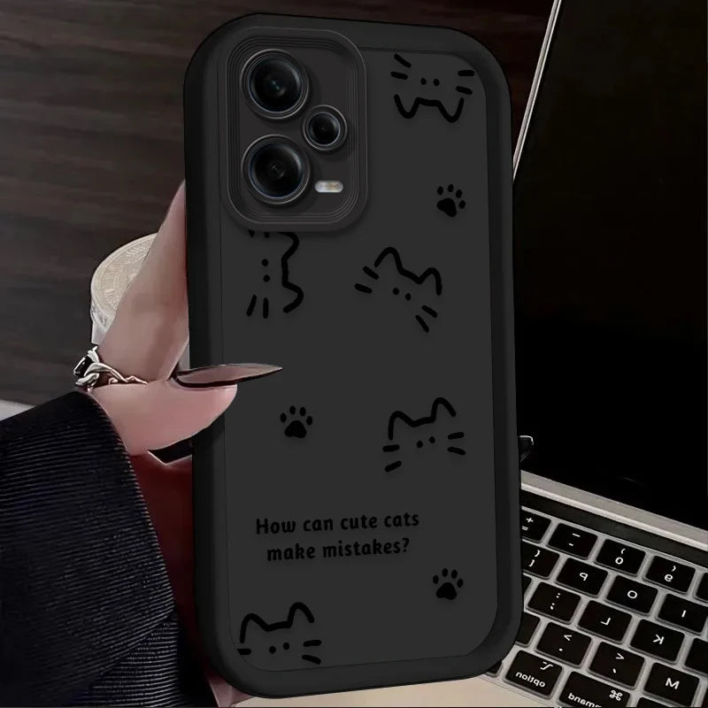 Lovely Line Cat Dog Phone Case for Xiaomi Redmi