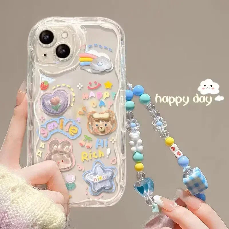 Lovely 3D Bear Clear iPhone Case