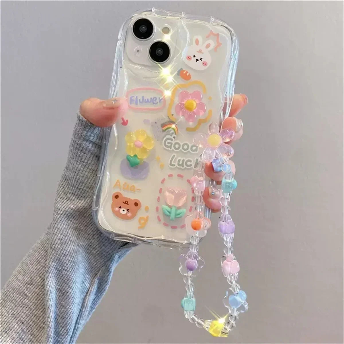 Lovely 3D Bear Clear iPhone Case