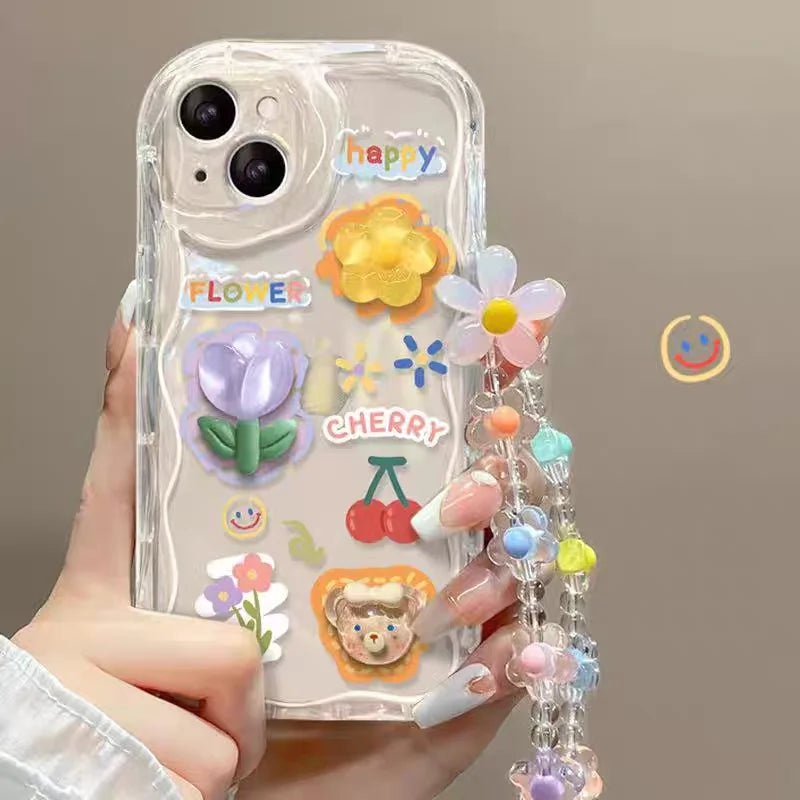 Lovely 3D Bear Clear iPhone Case