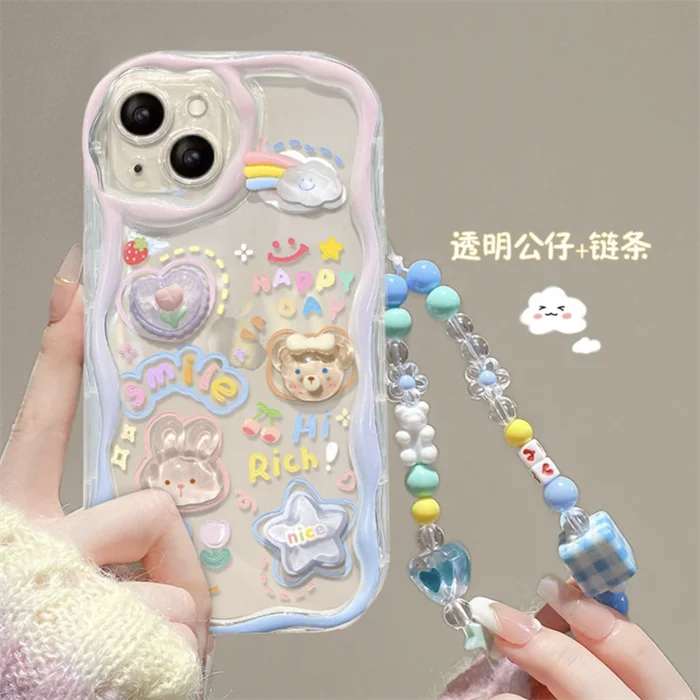 Lovely 3D Bear Clear iPhone Case