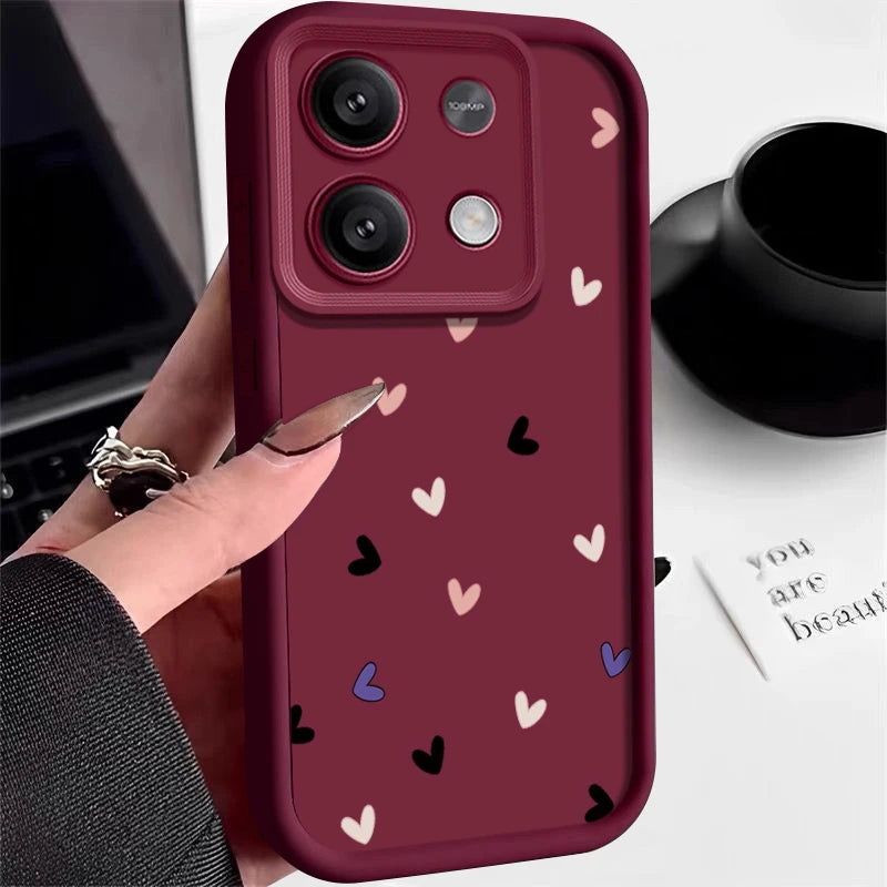 Love Heart Pattern Phone Case For Xiaomi Redmi and Poco