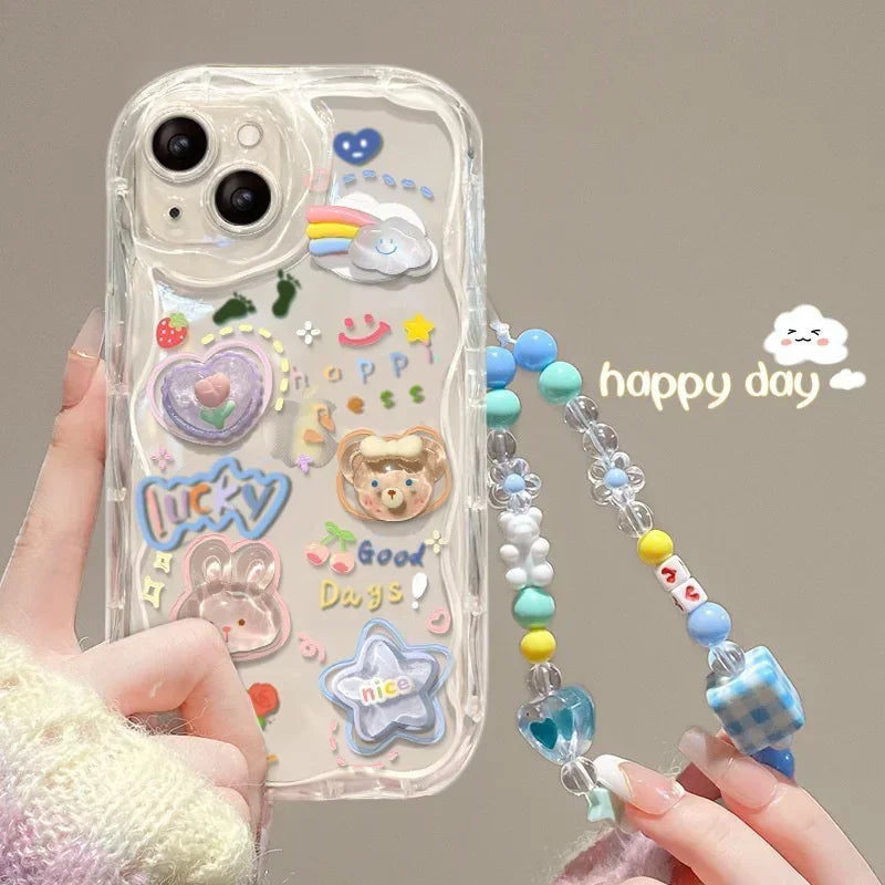 Lovely 3D Bear Clear iPhone Case