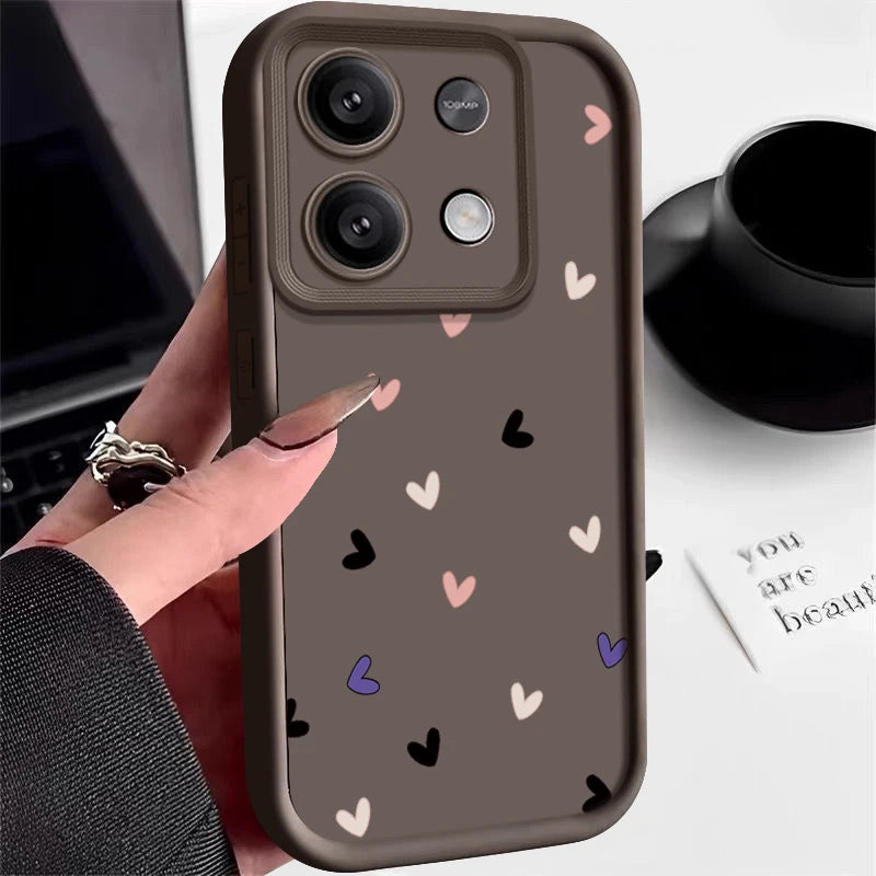 Love Heart Pattern Phone Case For Xiaomi Redmi and Poco