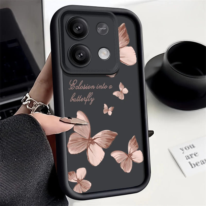 Golden Butterfly Case For Xiaomi Redmi